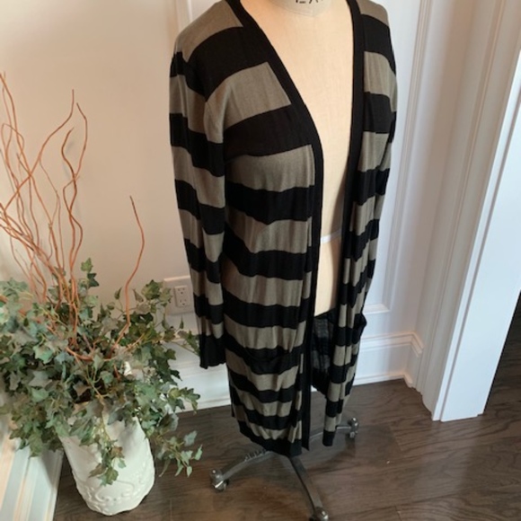 Joseph Allen Sweaters - Joseph A. Striped Cardigan Duster